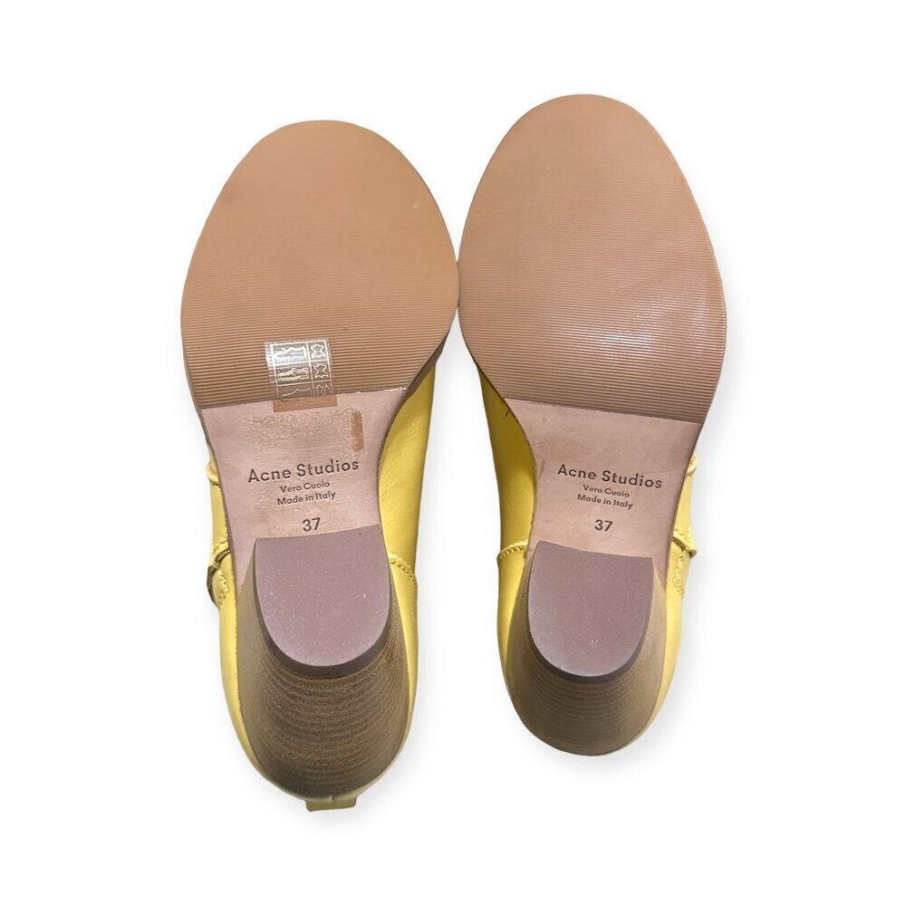 Acne Studios Pistol Boots in Lemon Yellow Leather – Size 37 – New in Box - Picture 11 of 16